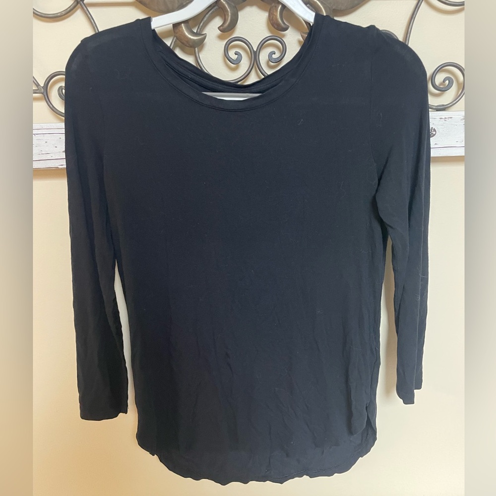 Old Navy Black Top with 3/4 length Sleeves, Size XS